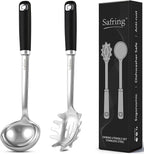 Safring Stainless Steel Soup Ladle and Spaghetti Spoon Set, Heat Resistant by Safring