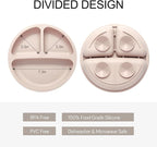 Eascrozn Silicone Feeding Set, 2 Pack Divided Toddler Plates - Image 2