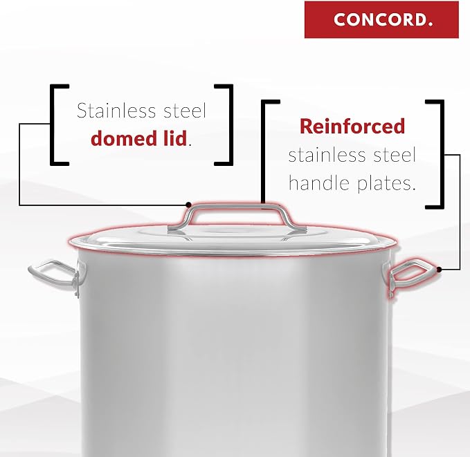 Concord 180 Quart Stainless Steel Stock Pot Cookware - Image 7