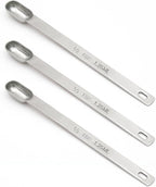 3PCS 1/4tsp Single Measuring Spoon, Stainless Steel Long Handle Individual by BERYLER