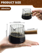 2 Pack Espresso Measuring Cup, 6oz Borosilicate Glass Espresso Cups - Image 2
