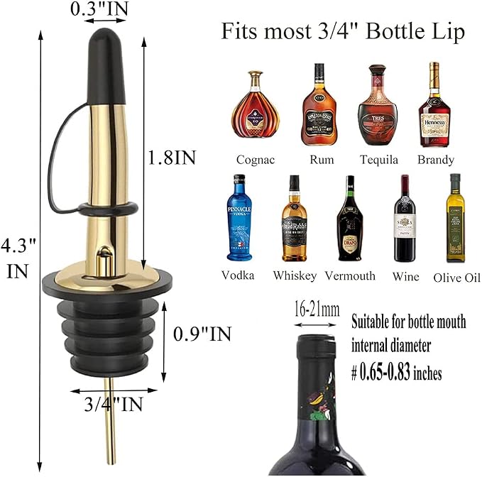 Pafusen 12 Pack Liquor Bottle Pourers, Liquor Pour Spout - Image 5