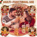 Vesici 6 Pcs Christmas Glasses with Lid Straw and Stopper, Gingerbread Man - Image 5