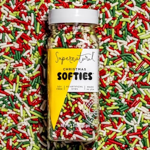 Supernatural Christmas Softies Sprinkles, Dye-Free, Vegan Holiday Mix 3oz by Supernatural