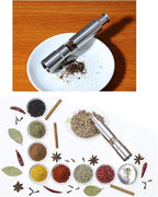 Salt and Pepper Grinder Set of 2, Stainless Steel Push Button Grinder Modern - Image 7