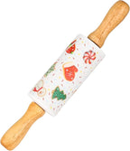 Mini Silicone Rolling Pin for Kids, Non-stick Surface Wood Handle, 9 Inch 1 by Honglida
