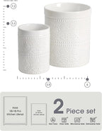 FUN ELEMENTS Kitchen Utensil Holder, 7.2+5.5" Super Large Utensil Crock Heavy - Image 3