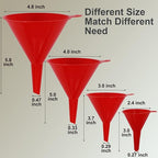 Kitchen Funnel Set 6 Pcs, 2 Collapsible Silicone Funnels - Image 2