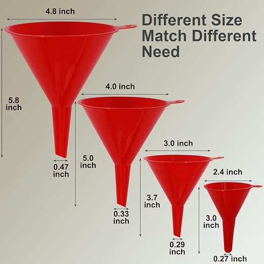 Kitchen Funnel Set 6 Pcs, 2 Collapsible Silicone Funnels - Image 2