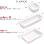 TENABORT 42 Pack Interlocking Desk Drawer Organizer Tray Dividers Plastic - Image 2