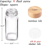 Churboro 24 Spice Jars with Labels & Bamboo Lids - 4 Oz Glass Containers with - Image 2