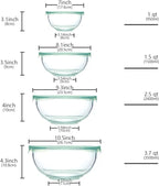 Luvan Glass Mixing Bowl with Airtight Lids, 8-piece Kitchen Salad Bowls Clear - Image 2