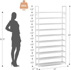 VTRIN 10 Tiers Shoe Rack Tall Large Capacity Wide Shoe Organizer Sturdy Shoe - Image 3