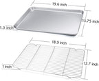 TeamFar Baking Sheet with Cooling Rack, Stainless Steel Half Size Cookie Sheet - Image 2