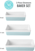 MARTHA STEWART 3-Piece Oven to Table Stoneware Bakeware Set – Baking Dish & - Image 3