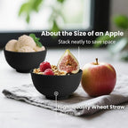 Black Wheat Straw Bowls, 10 OZ Unbreakable Snack Bowls Set of 8, Alternative - Image 3