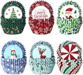 CHENGU 600 Pieces Christmas Cupcake Wrappers, Candy Santa Claus Cupcake Liners Snowman Xmas Colorful Paper Baking Cups for Cake Make Baking Supplies, 6 Styles(Candy Styles) by CHENGU