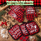 Qinyoung 48 Pcs Christmas Kitchen Oven Mitts Pot Holders, Buffalo Plaid - Image 6