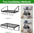 Felibeaco Hanging Pots & Pans Rack, Wall Mounted Pots Pans Organizer Holder Rack - Image 3