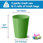 Lysam Bathroom Trash Can, 3 Pack 1.8 Gallons Small Trash Can - Image 3
