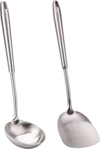 FJNATINH Wok Spatula and Soup Ladle Set by HOMEKITCHENTOOL