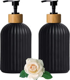 Black Glass Soap Dispenser Set by YYTSGG