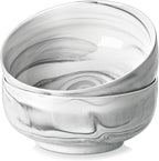 MALACASA Large Soup Bowls Set, 44 OZ Salad Bowl Cereal Bowl Set of 2, Marble by MALACASA