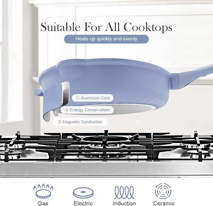 AIKENBBKK Ceramic Frying Pan Skillet Nonstick - Image 3