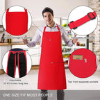 Jubatus 4 Pack Bib Aprons with 2 Pockets Cooking Chef Kitchen Apron - Image 2
