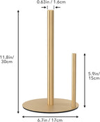 Paper Towel Holder Gold, Premium Stainless Steel Kitchen Roll Dispenser - Image 5