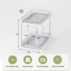 Delamu 2-Tier Bathroom Under Sink Organizers and Storage, Pull Out Cabinet - Image 2