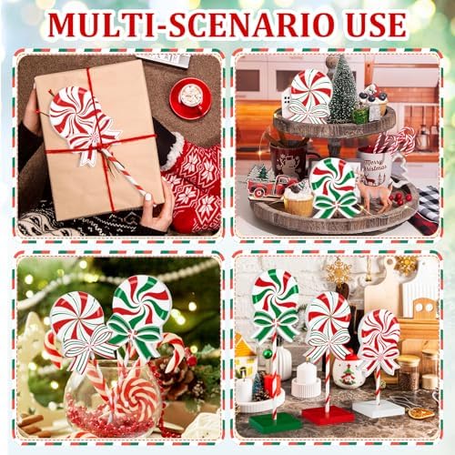 3 Pieces Christmas Table Decorations Wood Candy Set, Red Christmas Tiered Tray Decor,Rustic Candy Table Decorations for Home Tables(Classic) - Image 6