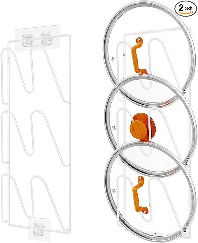 Durmmur 2 Pack Pot Lid Organizer Rack, 6-Tier Pot Lids Holder by Durmmur
