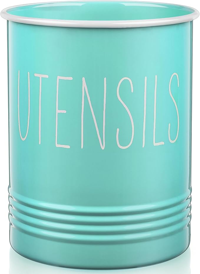 Bivvclaz Teal Kitchen Utensil Holder, 6.7" Utensil Holder by Bivvclaz