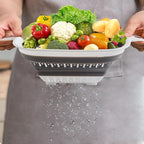 Collapsible Colander Set, Square Round Triangles Silicone Kitchen Strainer - Image 4