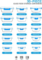 M MCIRCO 30 Pieces Glass Food Storage Containers - Image 2