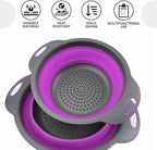 Purple Foldable Food Strainer for Kitchen - Image 4