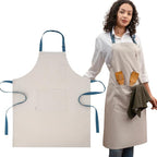 Cotton Canvas Apron for Women & Men – Adjustable Neck Strap & Waist Ties by Unknown