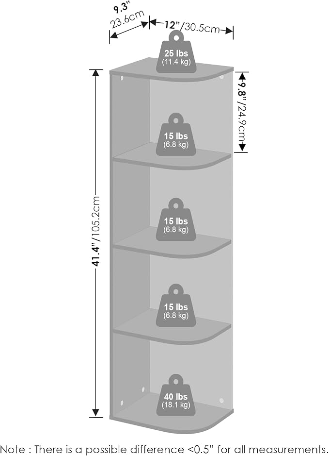Furinno Reed Corner Shelf, 4-Tier Corner Bookshelf, Book Shelf, Corner Shelves - Image 2