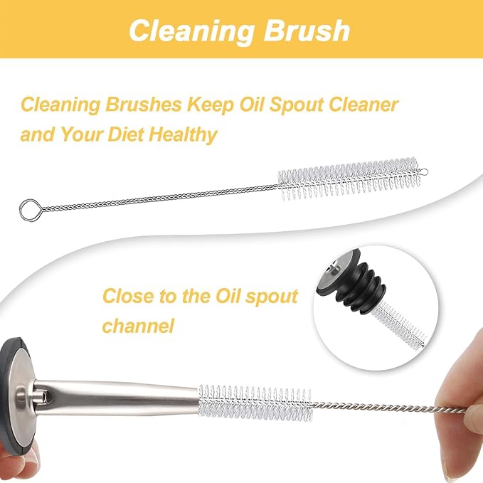 Olive Oil Dispenser Bottle, 2 Labels, 1 Brush and 1 Funnel Oil Bottles - Image 5