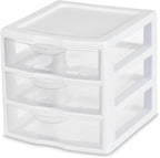 Sterilite 18-Pack Clearview 3-Drawer Cart, Small Plastic Storage Organizer by Sterilite