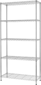 BestOffice | 5-Tier Wire Storage Shelves | 36x14x72 | Chrome | by BestOffice