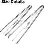 Precision Serrated Non-Slip Tips Cooking Tongs 2 Set, One-Piece 18/8 Stainless - Image 7