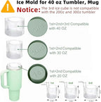 Tcamp Ice Mold for 30-40 oz Tumbler Cup, Silicone Ice Cube Tray - Image 4