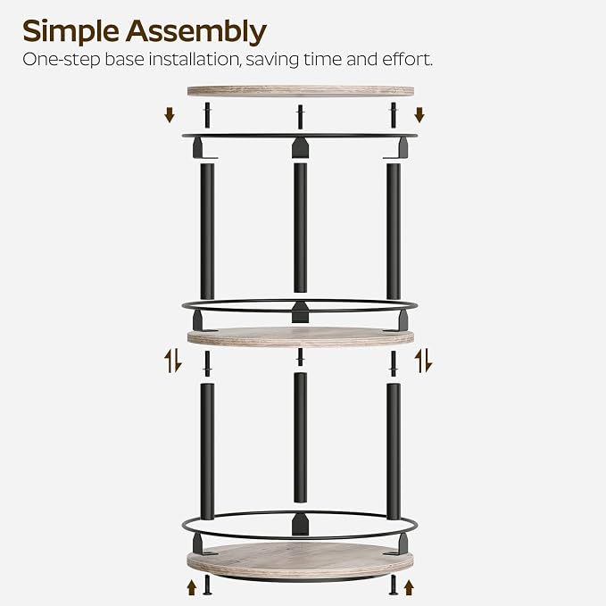 YATINEY Spice Rack, 3-Tier Turntable Organizer, Rotating Spice Rack Organizer - Image 5
