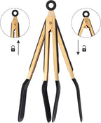 2-Piece Kitchen Spatula Tongs Food Serving Tongs 9" and 12" Cooking - Image 2