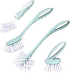 Dish Brush with Handle, Kitchen Dish Scrub Brush Set, 4-Piece Kitchen Cleaning by Perastra