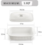 Large Baking Dish with Lid, 5.5 Quart Lasagna Pan with Lid, 13.5x9 inch Ceramic - Image 6