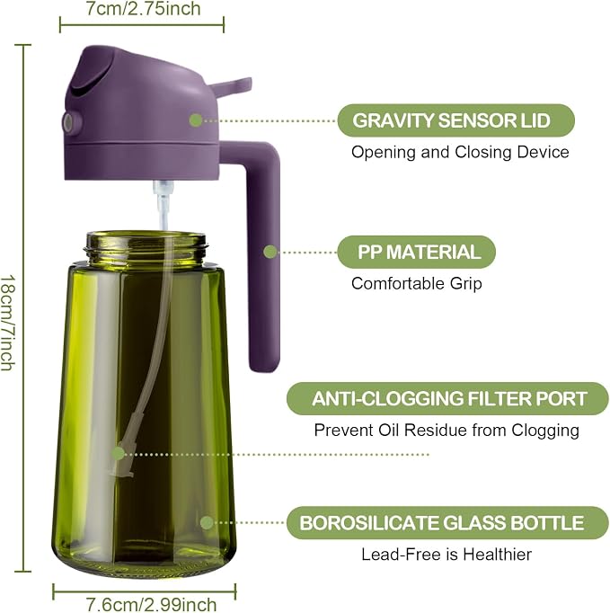 YARRAMATE 16oz/470ml Dark Green Oil Sprayer - Image 2