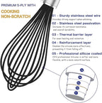 OYV Silicone Whisk, 3 pack Professional whisks - Image 3